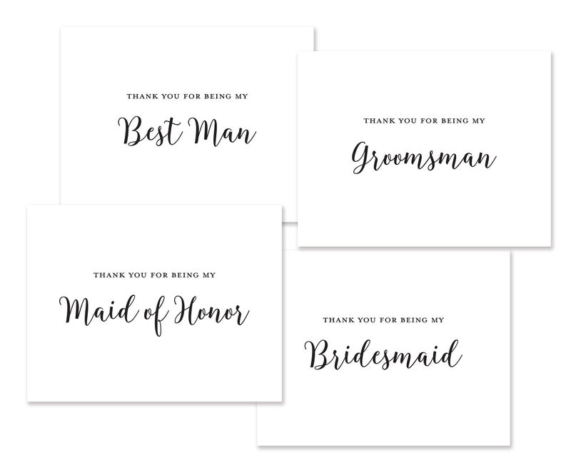 MyExpression.com 12 cnt Wedding Party Thank You Cards (Black) - Image 1